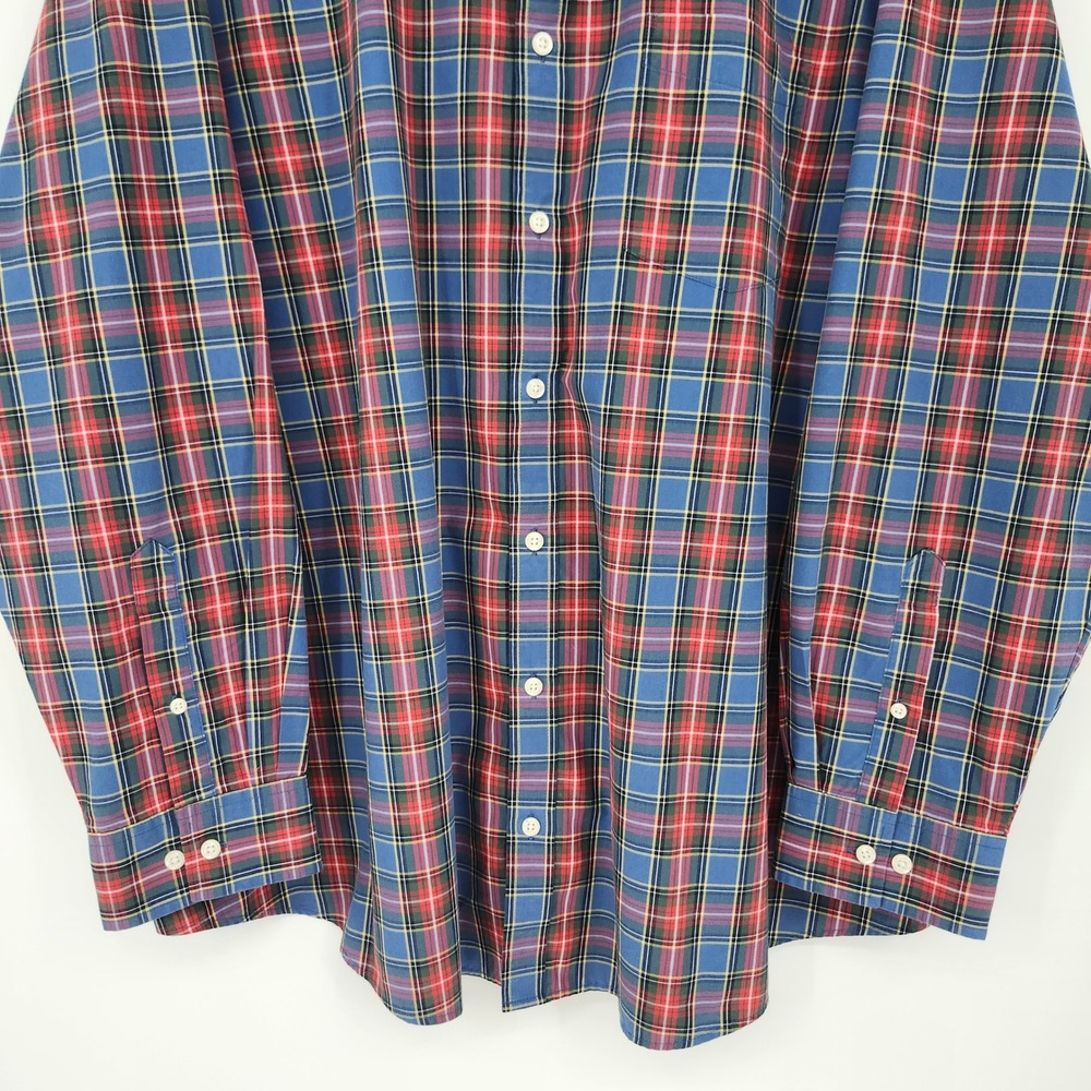 Croft & Barrow Mens Blue Red Plaid Button Down Shirt Size 3XB Casual Weekend - Picture 9 of 9